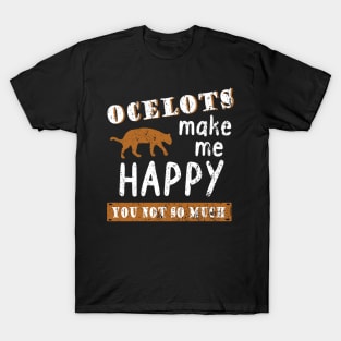 Ocelot Cats Ocelot Wild Cat Vintage Retro Style T-Shirt